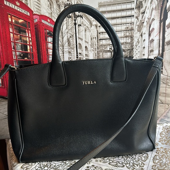 Authentic Furla Amina Medium Tote East/West Leather Satchel crossbody Handbag - Picture 8 of 16